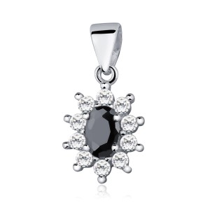 Pandantiv argint cu piatra neagra DiAmanti Z0405CR_B-DIA